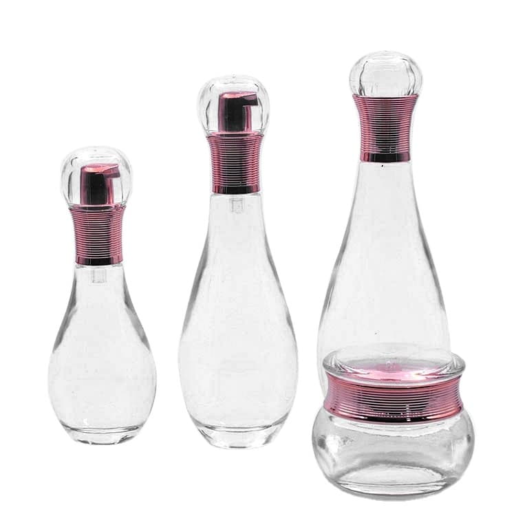 Cosmetic packaging — clear cream jar cosmetic lotion pump bottle 40ml 50g 100ml 120ml with rose gold cap