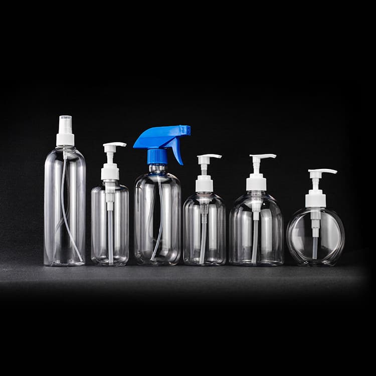 Cosmetic packaging — 60ml 80ml 100ml 300ml 500ml Empty pet plastic bottle hand sanitizer bottle transparent clear plastic empty lotion pump bottles