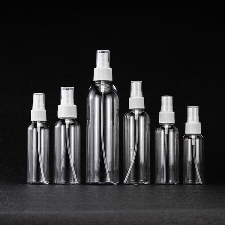 Cosmetic packaging — 60ml 80ml 100ml 300ml Recycling Empty Plastic spray bottle sanitizer bottle plastic pet bottle manufacturer