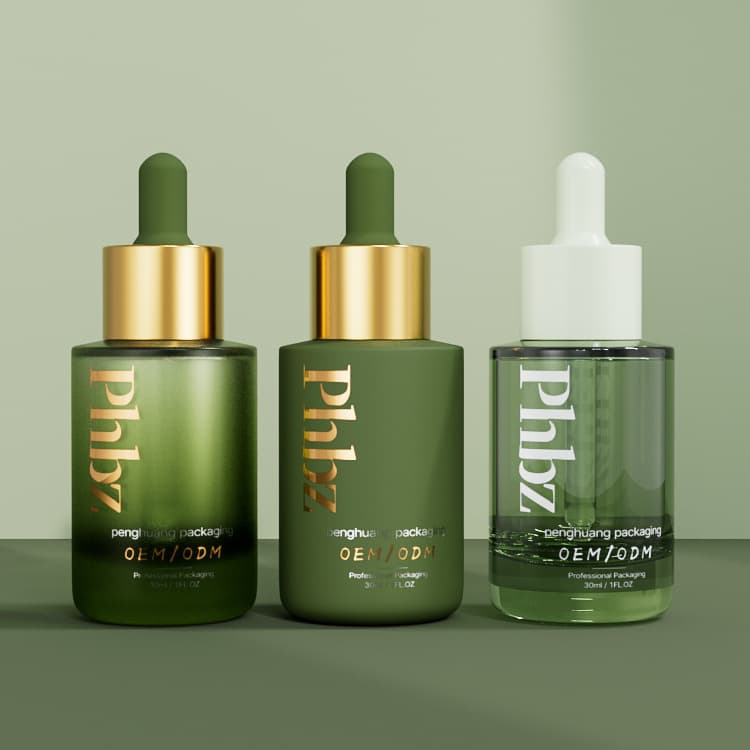 Cosmetic packaging — Luxury Translucency Skincare Packaging Set Color Press Dropper Hair Essential Oil Glass Serum Bottle with Pipette 30ml Face Care