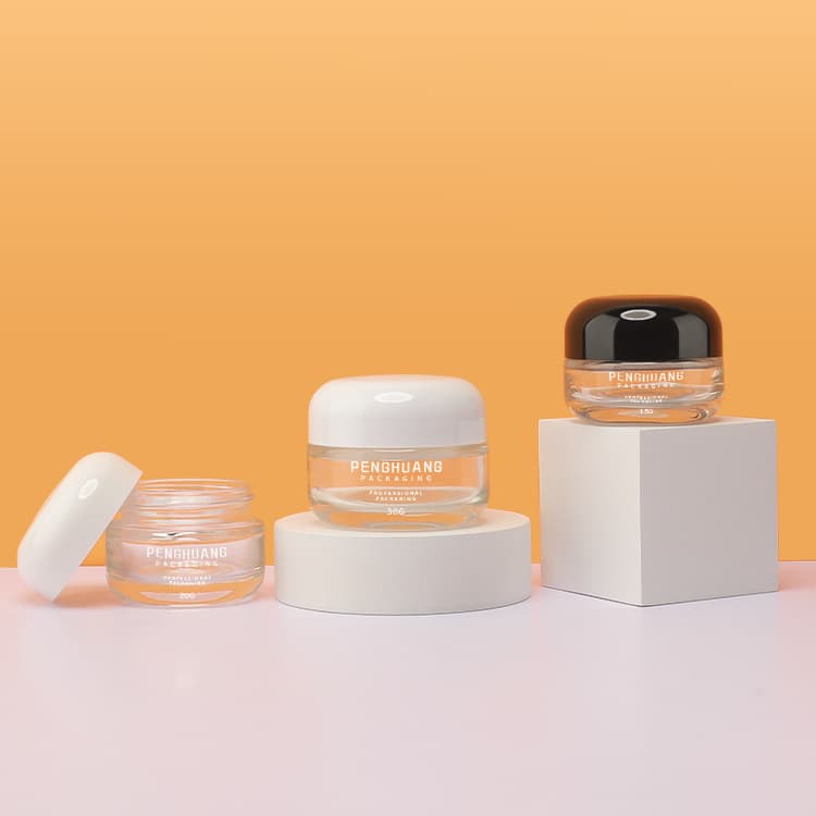 Cosmetic packaging — Skincare Packaging Refillable Make up Glass Cosmetic Jars 15g20g30g Empty Face Cream Lip Balm Lotion Storage Container Jar