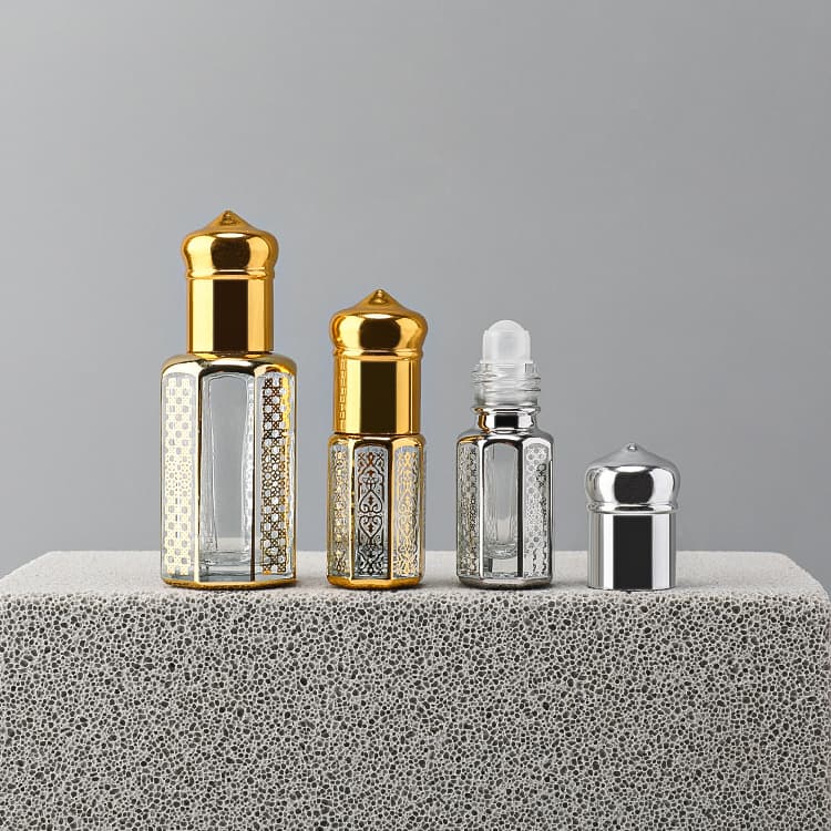 Cosmetic packaging — Luxury Stock Mini Small Roll Bottle 3ml 6ml 12ml Santal Oil Glass Attar Bottle Refillable Roller for Ball for Skin Care Serum
