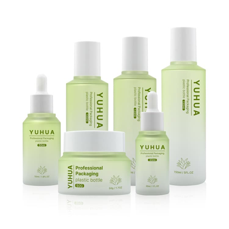 Cosmetic packaging — Luxury PET PETG Skincare Packaging Cosmetics Bottles Eco Friendly Face Cream Toner Serum Plastic Bottle Sets with Cap