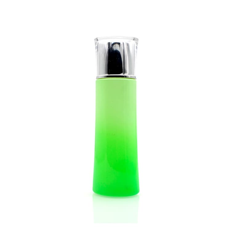 Cosmetic packaging — Green Glass Lotion Bottle 30ml/120ml Custom Color with color changing Cosmetic Packaging Bottles Set Container Manufacturers