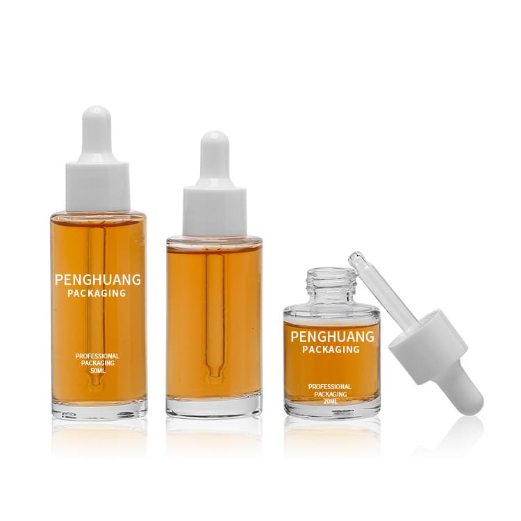 Cosmetic packaging — Essential oil bottle 20ml 30ml 40ml 50ml dropper clear bottle silk-screen printing with pipette