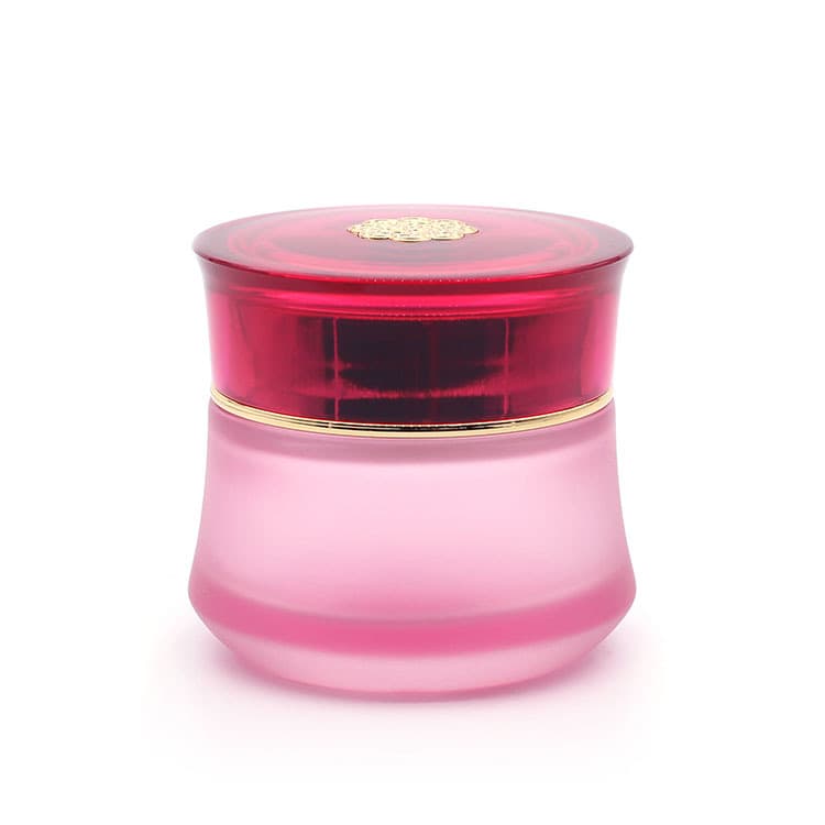 Cosmetic packaging — 30g 50g Face Cream Jars Container Frosted Cosmetic Packaging Set Manufacturer Glass Glass Products Aluminum Screw Cap Round