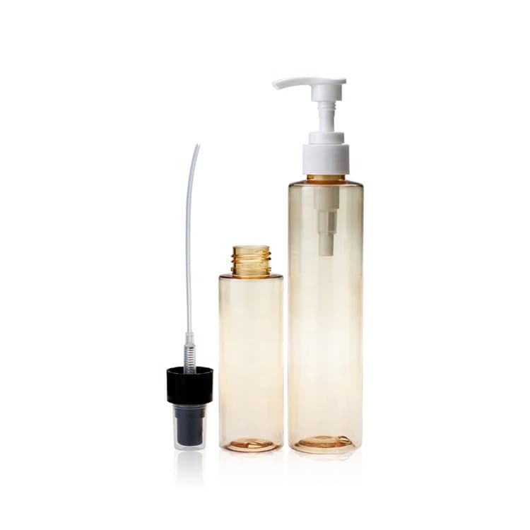 Cosmetic packaging — Wholesale Supplier 200ml Empty pet plastic bottle hand sanitizer bottle transparent with pump bottle cylinder flat