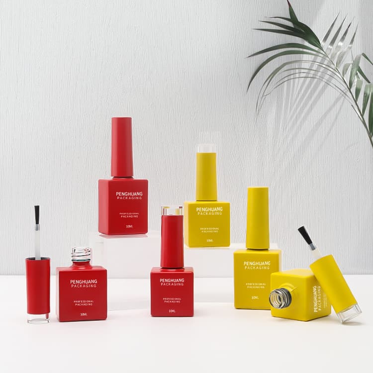 Cosmetic packaging — Strength supplier 10ml wholesale price square nail polish bottles empty nail gel varnish glass bottle