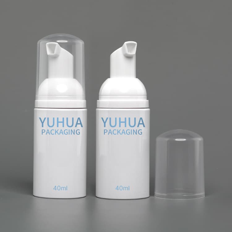 Cosmetic packaging — Custom plastic packaging 80ml 100ml 120ml facial wash foam bottle PET PCR facial cleanser bottle