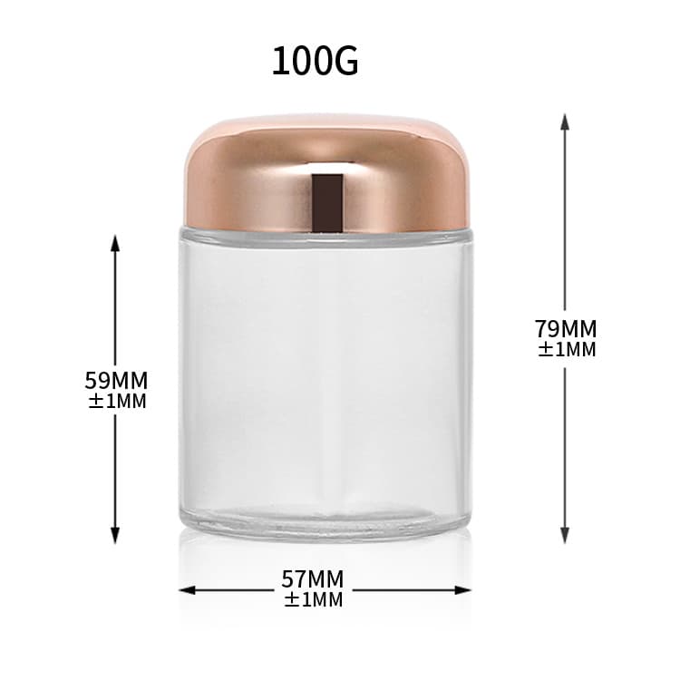Cosmetic packaging — Empty Glass Jars 100ml Round Cosmetic Cream Jar Bottles with Round Top Lid Refillable Container Lotion Cream Box