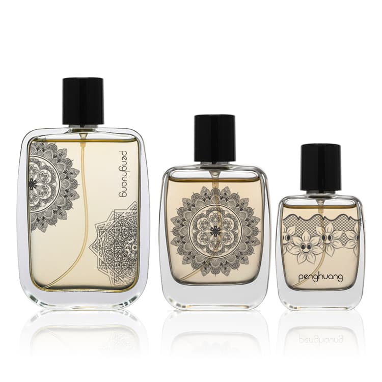 Cosmetic packaging — Luxury 30ml Perfume Bottle Fine Mist Spray Bottles 100ml Aluminum Spray Empty 50ml Clear Square Perfume Glass Bottle
