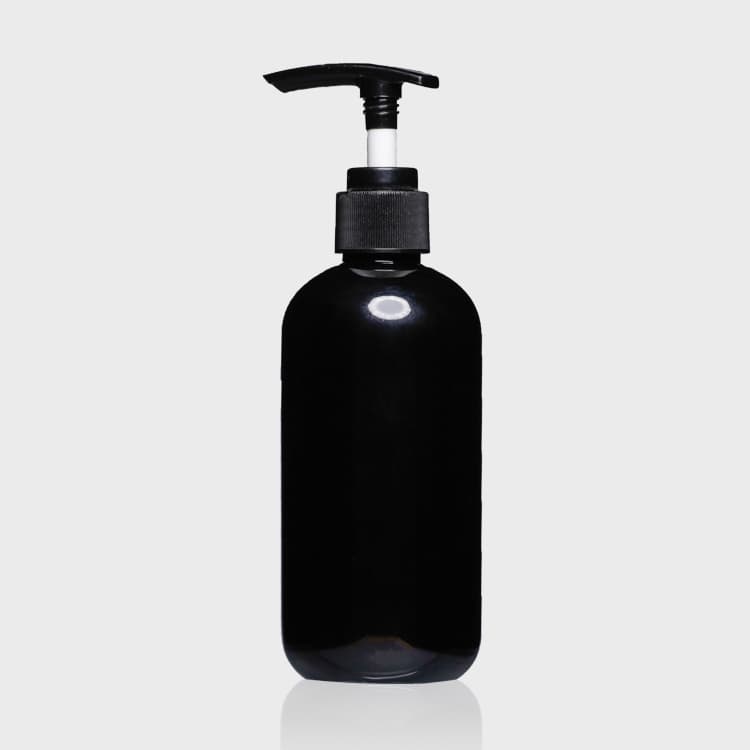Cosmetic packaging — Plastic PET Lotion Pump Shampoo Bottle 8 Oz Plastic Bottle Customized Screen Printing with Pump 250ml Recycling Empty Black