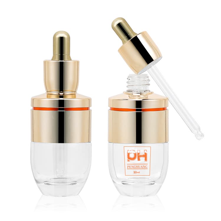Cosmetic packaging — Glass moisturize serum 50ml bottle wholesale glass cosmetic essential oil bottle dropper body oil 1oz glass serum bottle