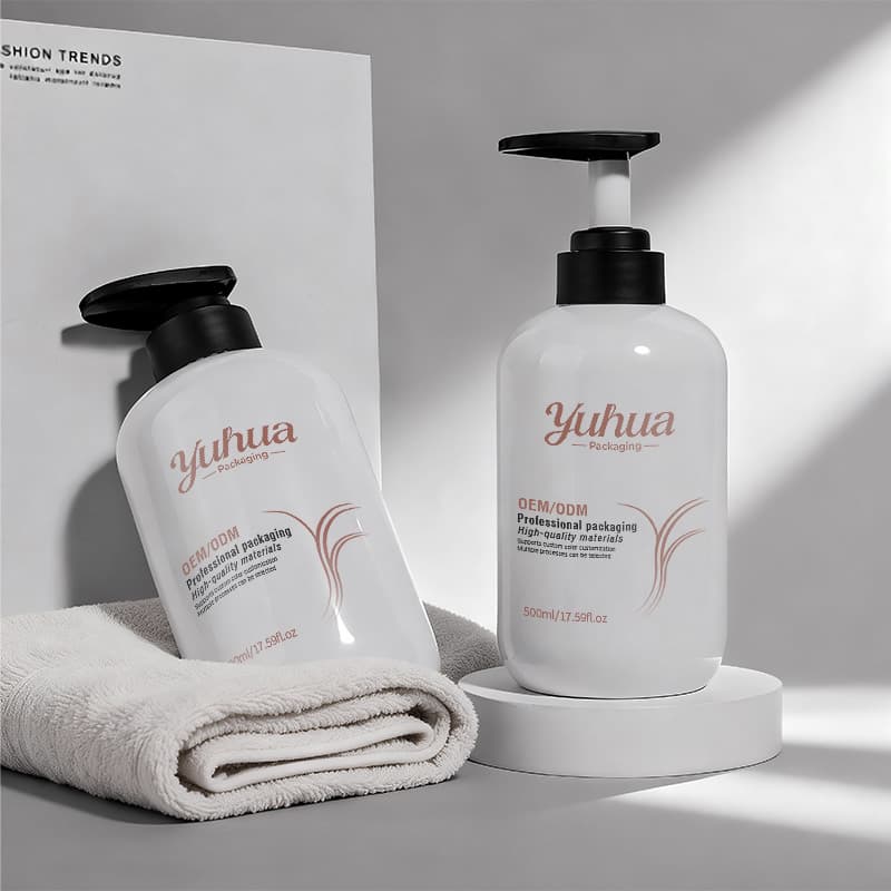 Cosmetic packaging — Empty 500ml Lotion Pump Bottle Hotel PET Customized Colors Shampoo Conditioner Hair Care Shower Gels Dispenser Skincare