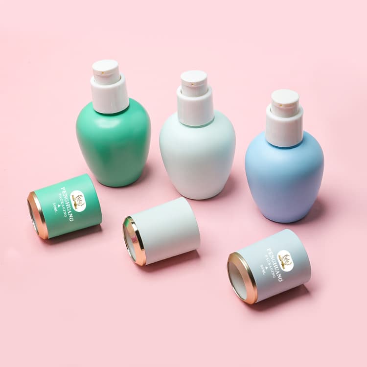Cosmetic packaging — New 30ml Cherry Shape Body Cream Bottle Face Moisturizer Foundation Glass Pump Bottle with Pump Cap