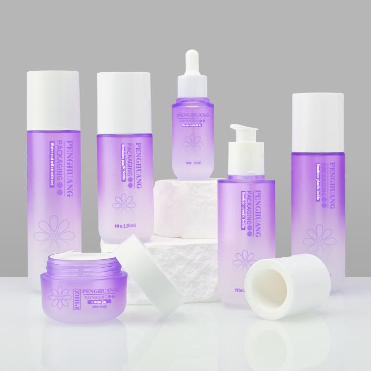 Cosmetic packaging — Recyclable 50g 30ml 80ml 100ml 120ml 150ml Custom Plastic Bottle Sets Luxury Cosmetic Packaging Lotion Pump Bottle