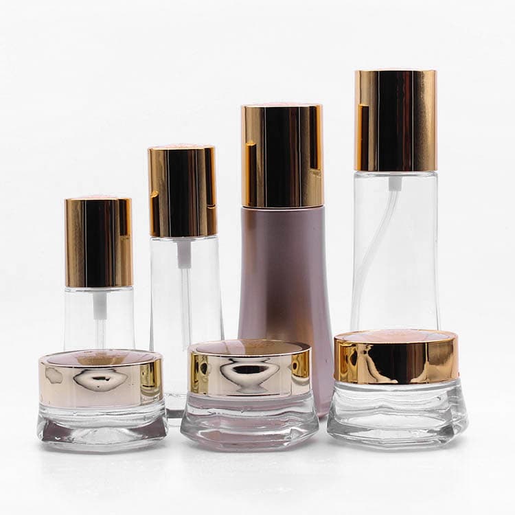 Cosmetic packaging — Empty Glass Cream Jar 20g 30g 50g Glass Cream Bottle 40ml 50ml 110ml 130ml With Gold Pump Cap