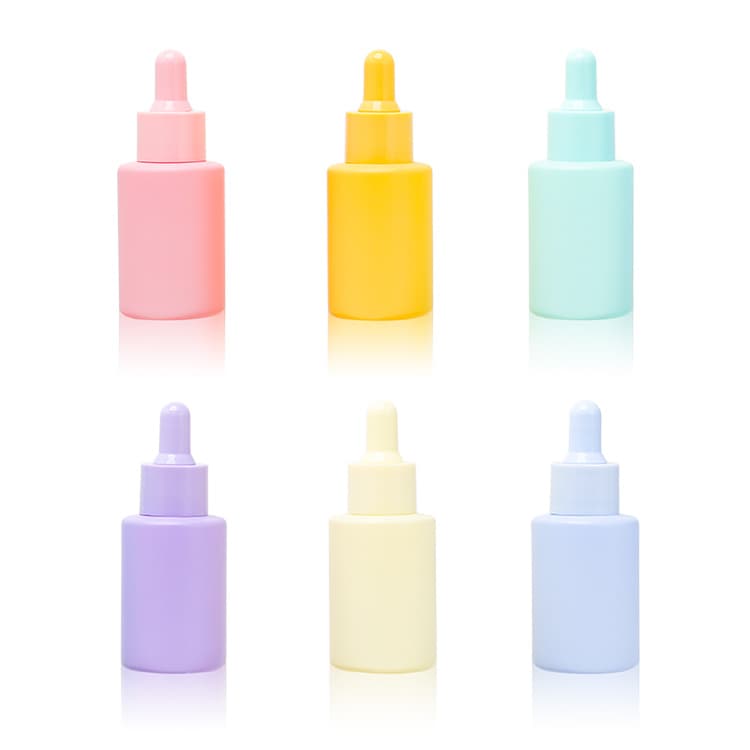 Cosmetic packaging — in stock matte glass dropper bottle 30ml wholesale cosmetic essential oil bottle with dropper 1oz glass serum bottles