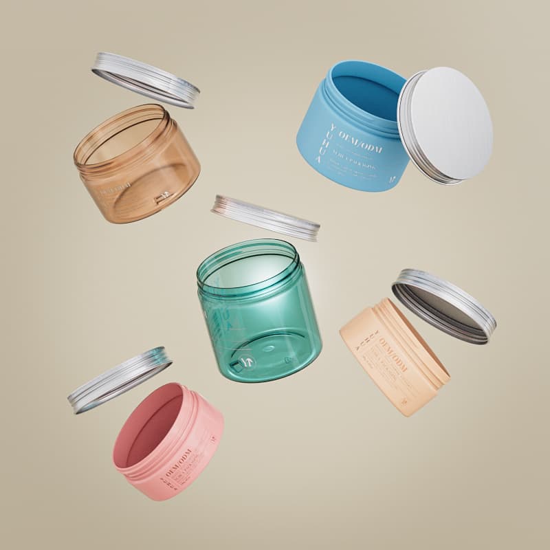 Cosmetic packaging — 180g 240g 300g 360g 480g Plastic Cream Jar Body Scrub Face Cream Plastic Containers Jar for Cream
