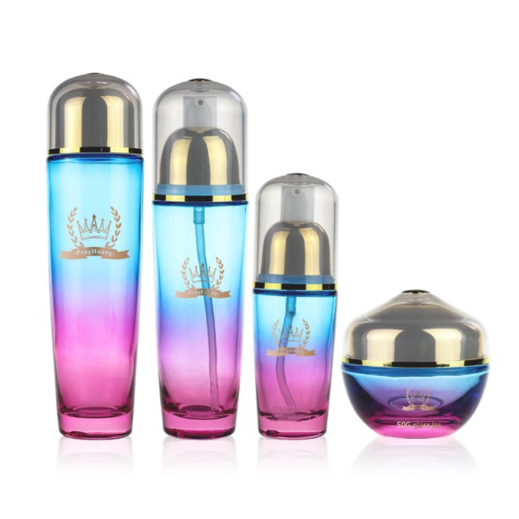 Cosmetic packaging — Custom round Glass Jar Set 100ml Capacity for Face Cream and Serums Skin Care Cosmetic Packaging Manufactured