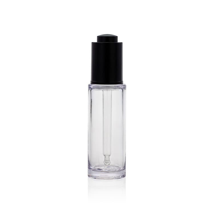 Cosmetic packaging — Empty Pet Dropper Bottle Plastic Facial Serum Bottle Custom Cosmetic Packaging 30ml Pump Dropper Cap Plastic Products Round