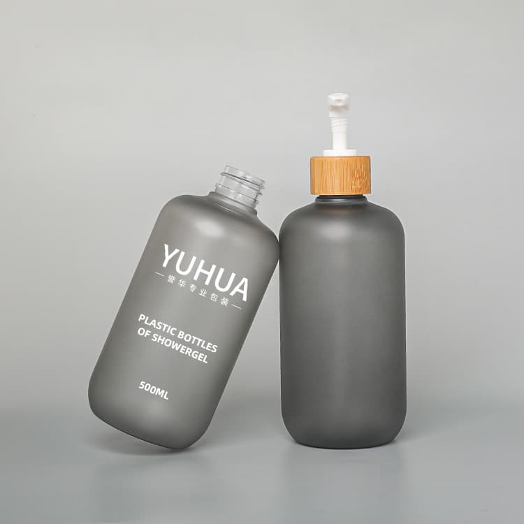 Cosmetic packaging — Custom 500ml Lotion Bottle Empty Cosmetic Plastic Shampoo Bottle Body Care Recycled Plastic Soap Foam Pump Frosted PET Bottle