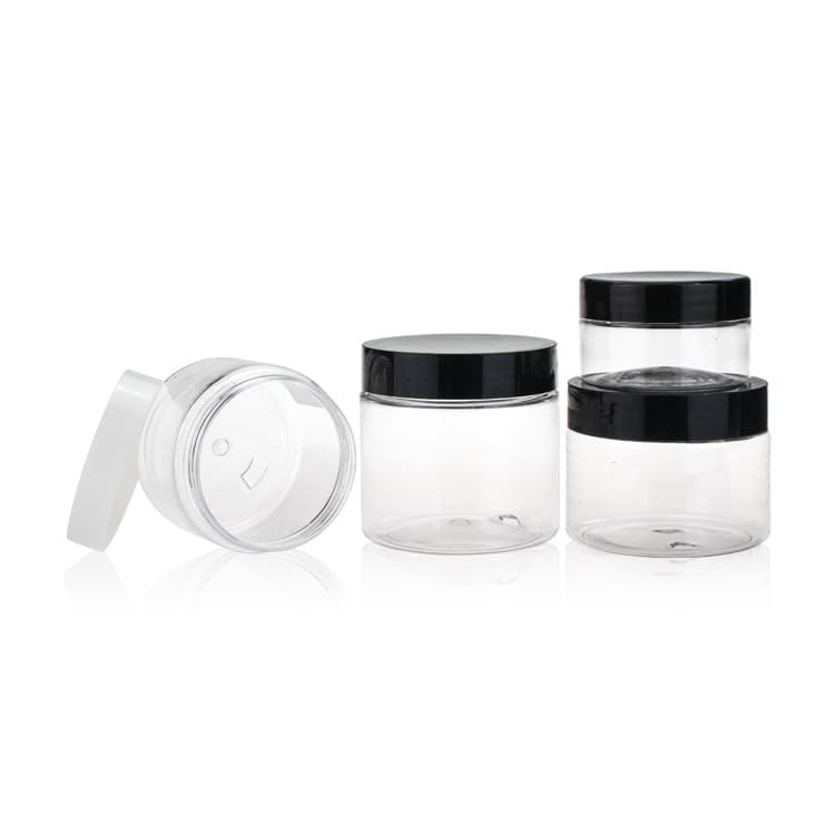 Cosmetic packaging — 200ml PET transparent packaging cosmetic jar with screw lid eye cream plastic jar recycled plastic cosmetic jars