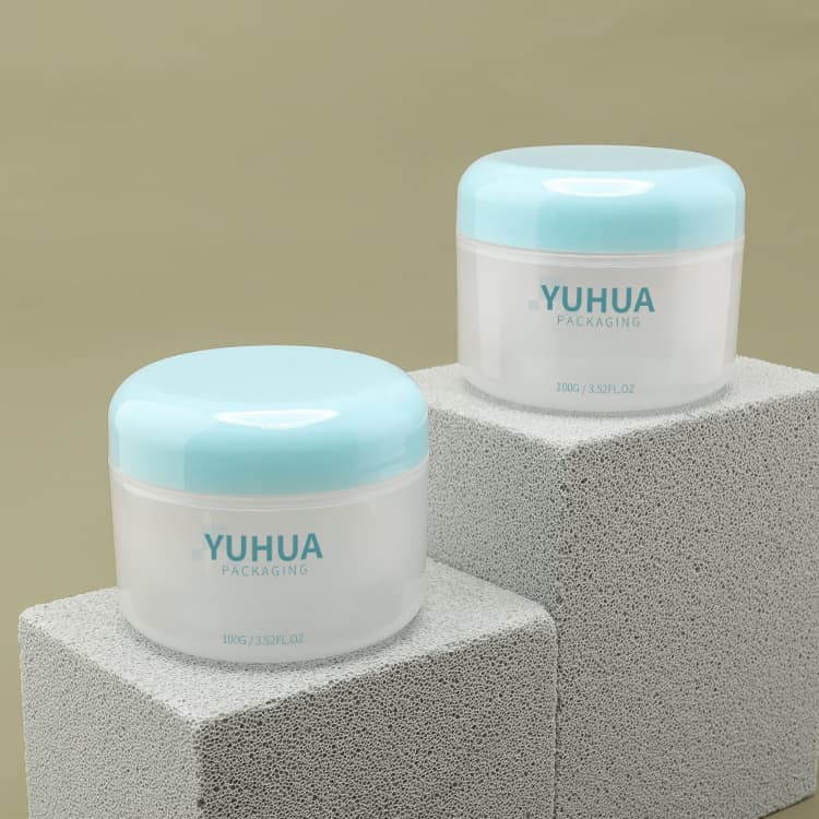 Cosmetic packaging — Factory Manufacturer Recycled 100g PP Plastic Containers Jar Cosmetic Packaging Frosted Moisture Face Cream Jar with Lid