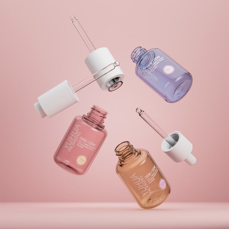 Cosmetic packaging — Custom Clear PET 50ml Plastic Serum Bottle Recyclable Essential Face Oil Dropper Cosmetic Bottle for Skin Care Lotion Cosmetic