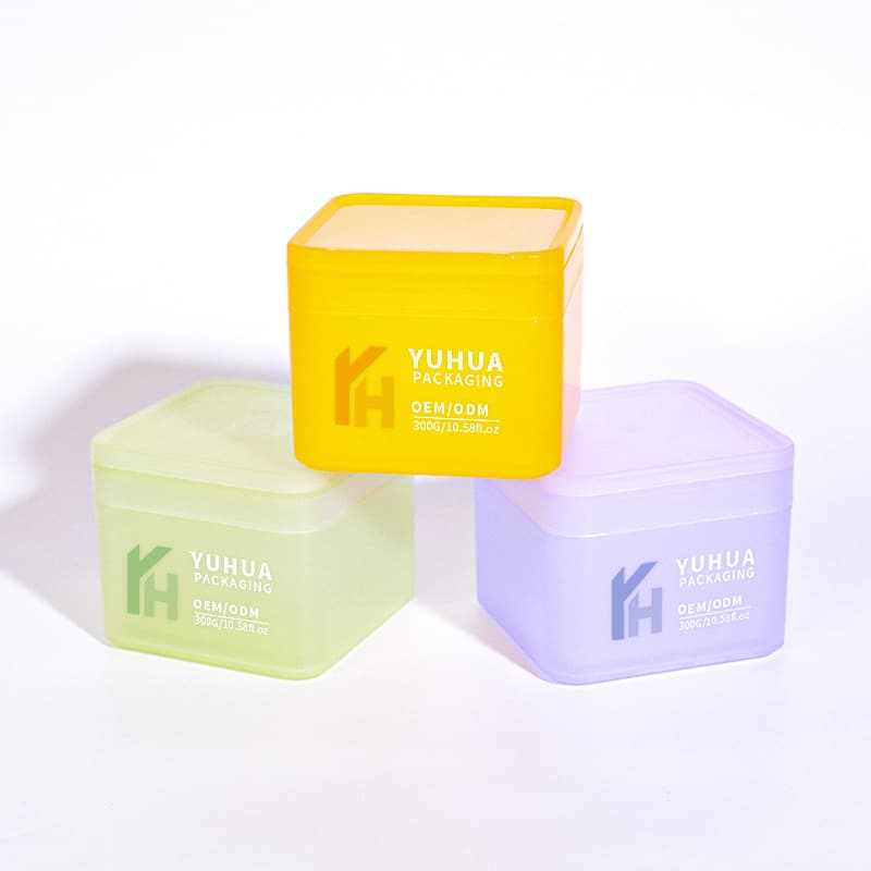 Cosmetic packaging — Customised Logo 300ml Double Wall Square PP Toner Pad Container with Tweezers Flip Top Cap Cosmetic Eye Cream Jar for Skin Care