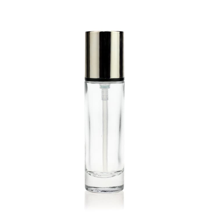 Cosmetic packaging — 30ml empty  glass serum bottles foundation bottle  electroplate gold pump with cap for cosmetic packaging