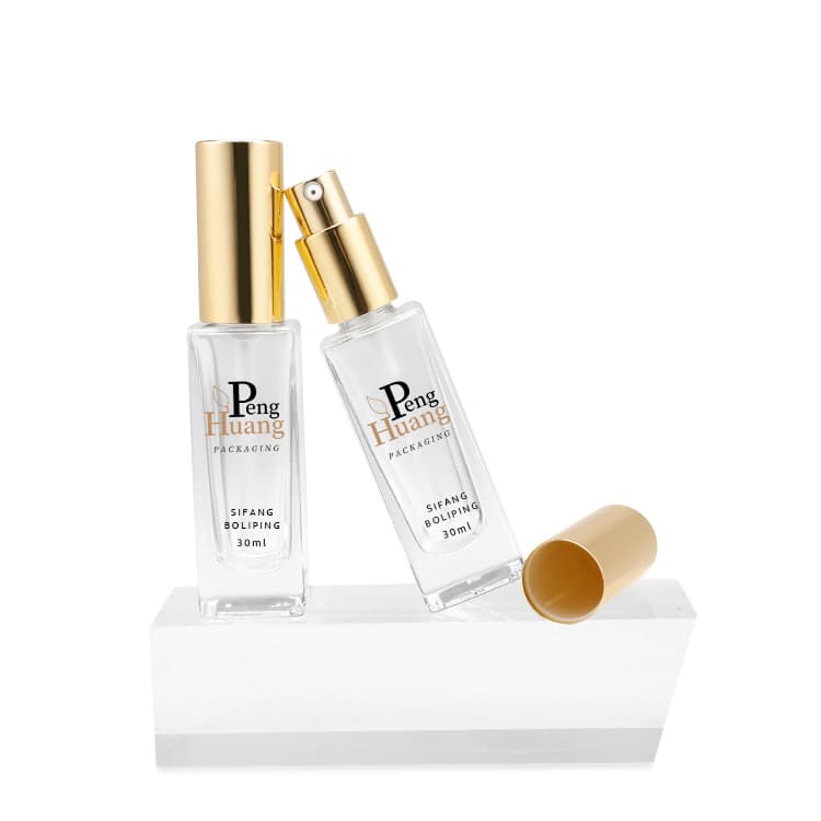 Cosmetic packaging — Manufacturers Cosmetic Packaging clear glass Bottle 30ml 1oz serum empty Essential Oil Bottles with Dropper container OEM