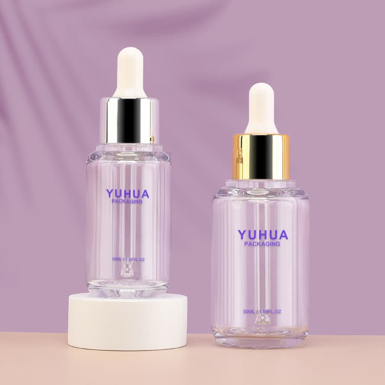 Cosmetic packaging — Recycled cosmetic packaging plastic serum bottle 1oz 30ml with dropper cap Refillable dropper bottle