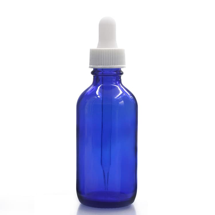 Cosmetic packaging — Boston Glass Bottles Massage Oil Glass Dropper Bottle 120 ml Blue Body