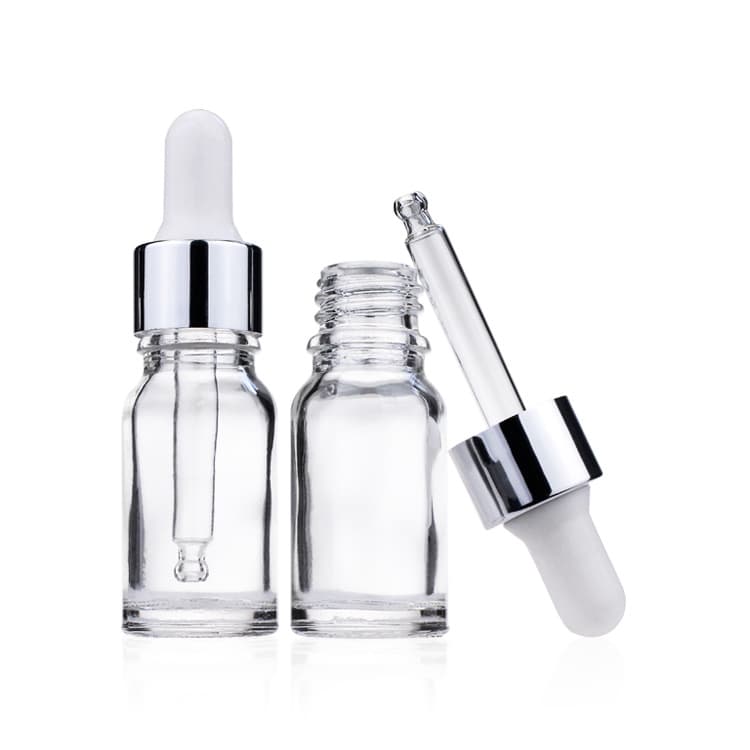 Cosmetic packaging — 10ml  Transparent Bottle  for Essential oil with glass dropper  Manufacturers
