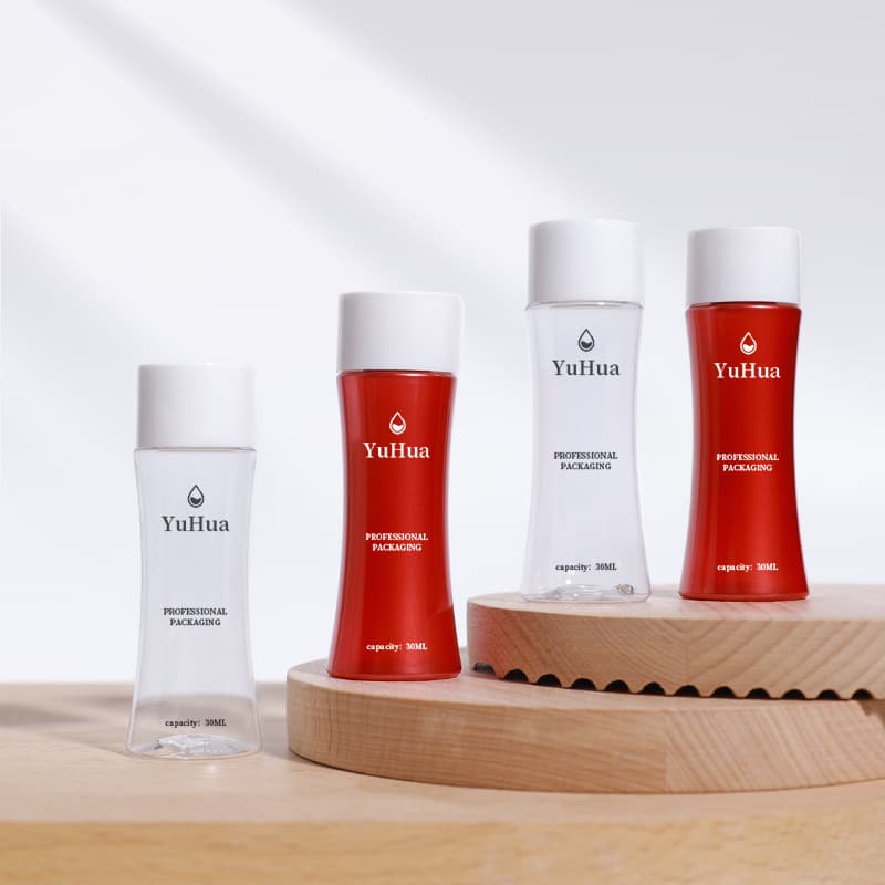 Cosmetic packaging — Eco Friendly Cosmetic Containers 30ml Small Plastic Shampoo Bottles Unique Shape Transparent Screw Cap Travel Container Bottle