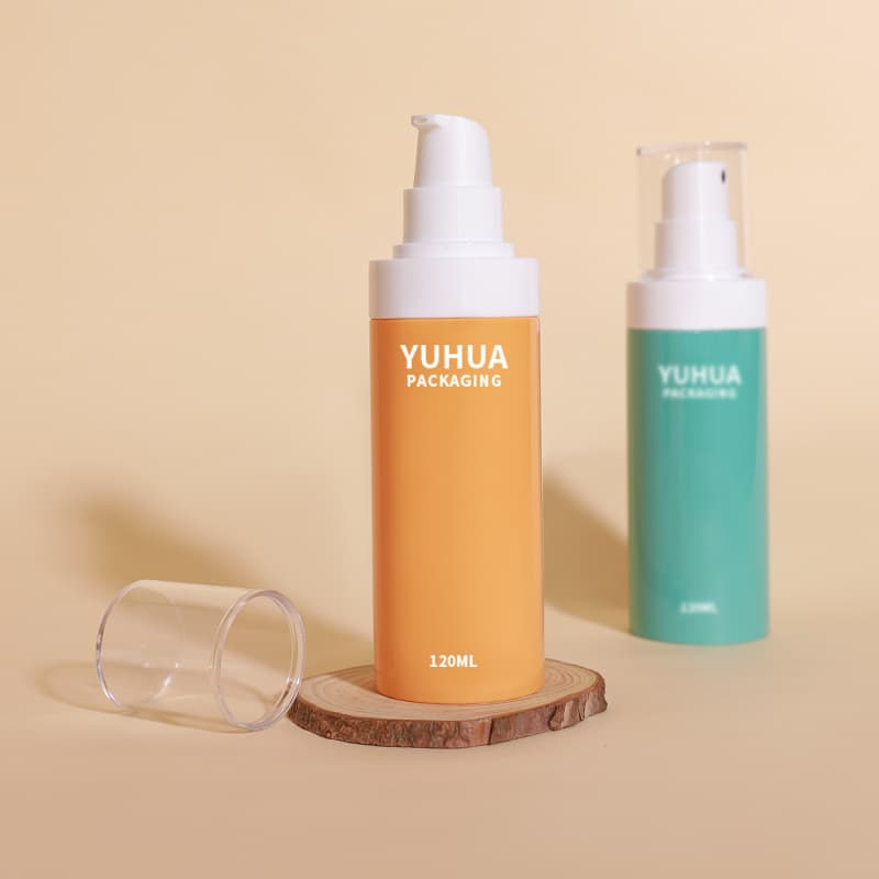 Cosmetic packaging — Wholesale Empty Cosmetic Plastic Bottle Packaging 120ml PET Luxury Flat Shoulder Cream Lotion Pump Bottle Biodegradable