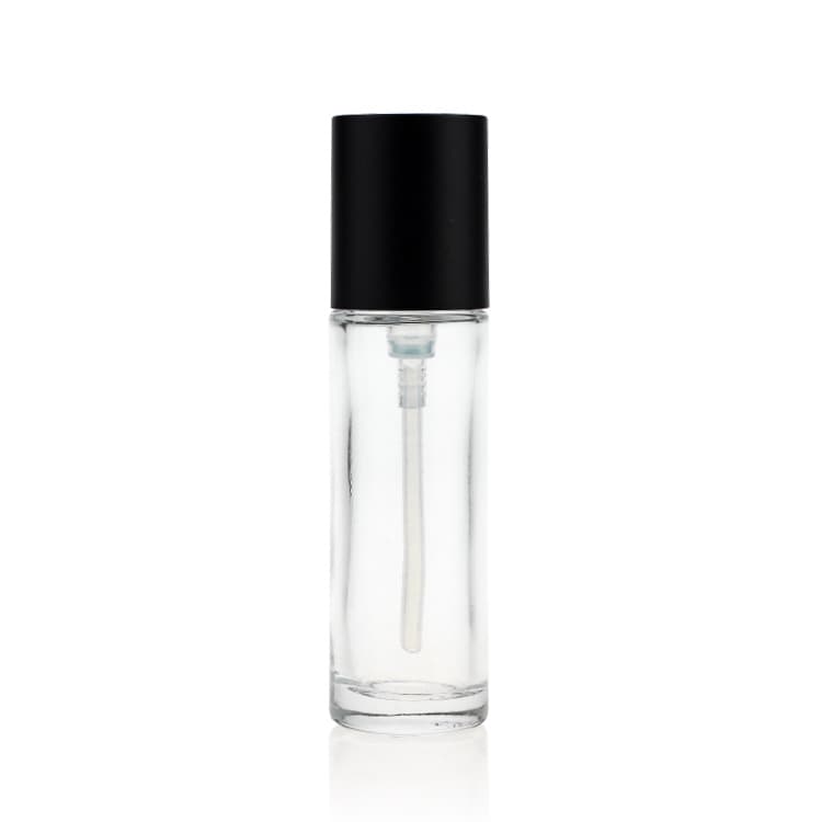 Cosmetic packaging — 30ml cosmetic packaging clear empty serum pump lotion foundation glass bottle with pump cosmetic boxes wholesale