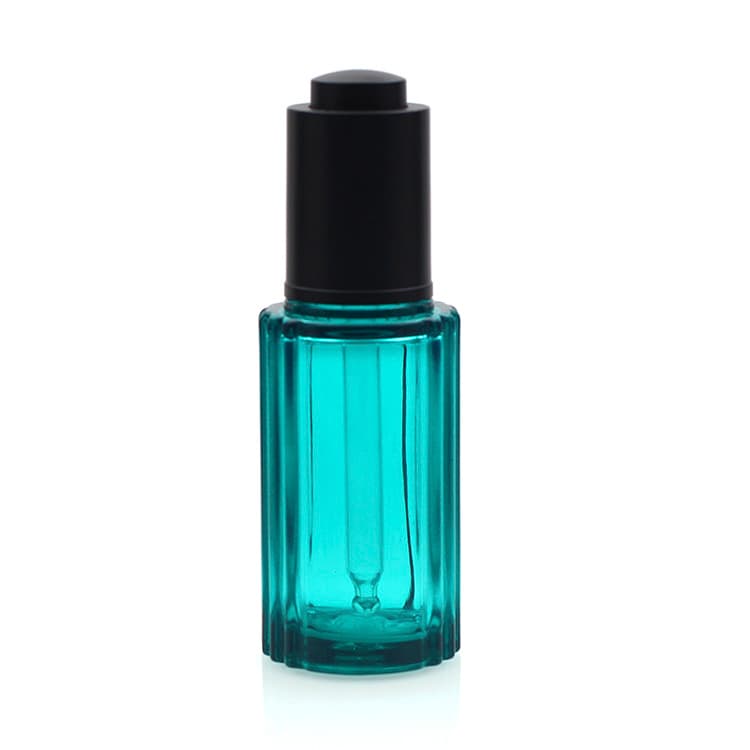Cosmetic packaging — wholesale price  40ml Essence Bottle Blue Glass Dropper Bottle Serum Bottle With Black Dropper