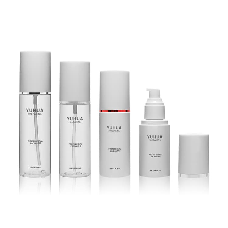 Cosmetic packaging — Factory Made Cylindrical Toner Plastic PET 80ml 100ml 120ml 150ml 180ml Fine Mist Cosmetic Spray Bottle with Pump Cap