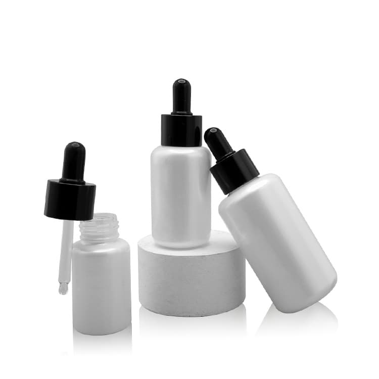 Cosmetic packaging — New 30ml 55ml 100ml painting white color Cosmetic Packaging face cream Glass Serum Bottles Dropper skincare Bottle