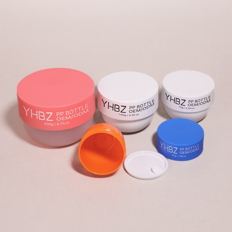 Cosmetic packaging — Wholesale 50g 75g 100g 150g 300g 500g Plastic PP Cosmetic Body Butter Container Colorful Hair Wax Cream Skin Care Jar with Lids