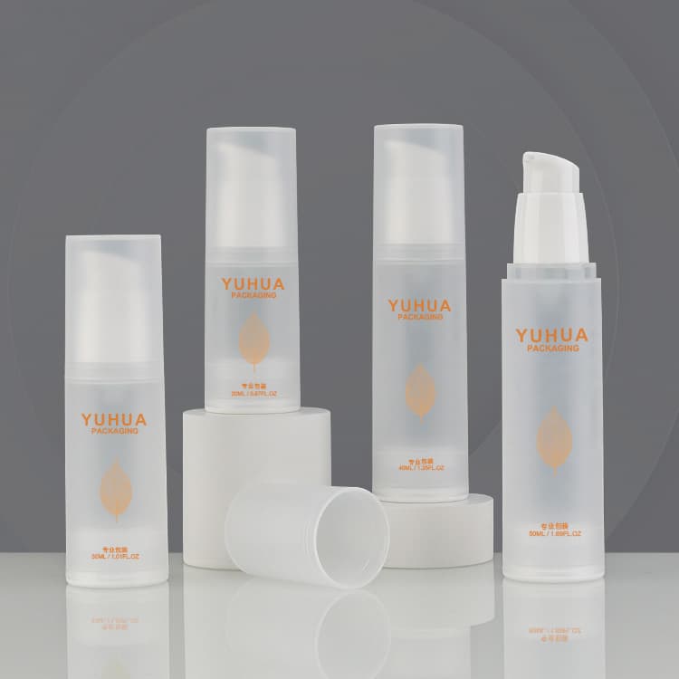 Cosmetic packaging — Customized 20-50ml Frosted Plastic PP Airless Pump Bottle Eco-Friendly Sunscreen Lotion Face Cream