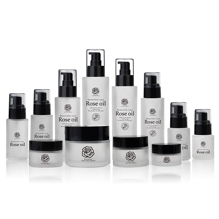 Cosmetic packaging — OEM Factory Wholesale 5g 10g 15g 20g 25g 30g 50g 60g 100g 200g Empty Frosted Glass Cosmetic Bottles and Jars Skincare Packaging