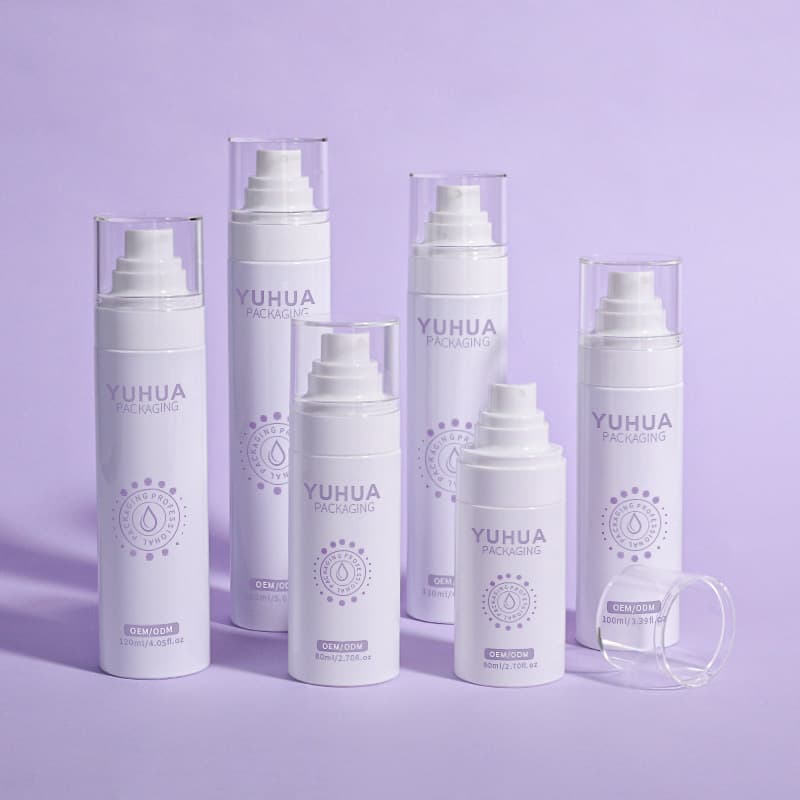 Cosmetic packaging — Custom 60/80/100/120/130/150ml Recycled PET Sunscreen Fine Mist Pump Sprayer Cosmetic Serum Lotion Bottle Wholesale