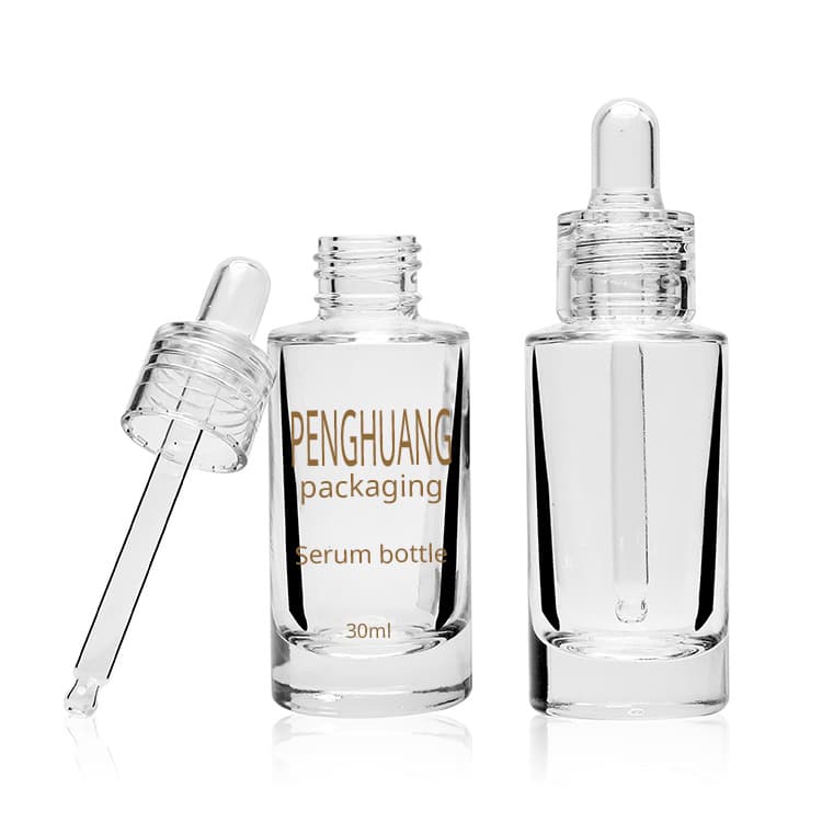 Cosmetic packaging — Wholesale 30ml Cosmetic Packaging Essential Oil Glass Dropper Bottles skincare clear Glass Serum Bottle