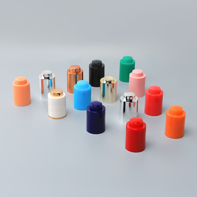 Cosmetic packaging — Wholesale 18/410 20/410 Colorful Plastic Dropper Essential Oil Bottle Press Cap High Quality Push Button Press
