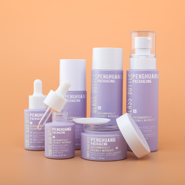 Cosmetic packaging — High Quality Cream Jar Glass Skin Care Packaging with Pump Cap Dropper Spray 20ml 30ml 50ml 100ml 50g Glass Jar and Bottle