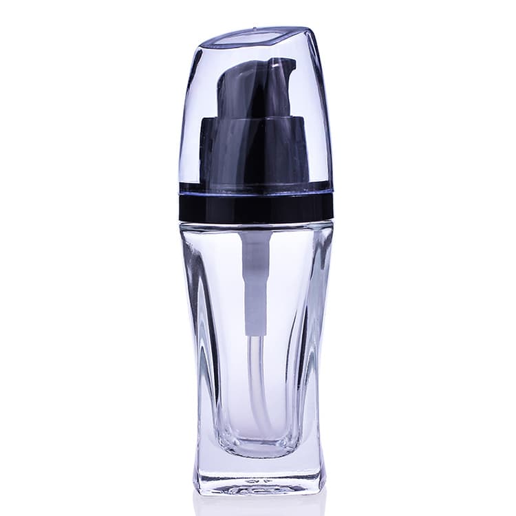 Cosmetic packaging — luxury Good Quality Glass Foundation Bottle Empty Containers Glass Liquid Foundation Pump Glass Bottle