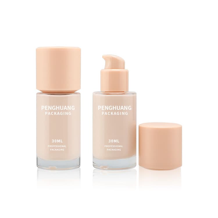 Cosmetic packaging — Glass Foundation Bottle Pump 30ML Transparent Travel Cosmetic Container Dispenser Empty Refillable Foundation Skincare Packaging